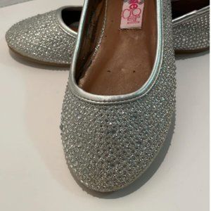 Sparkling Silver Flats by Kensie Girl - Size 12 for Girls